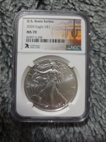 2020 7K Metals U.S. State Series American Silver Eagle NGC MS70 - Arizona