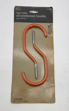 NEW Vintage Sears 2-Pack Orange Vinyl Coated All-Purpose Hooks up to 85 lbs