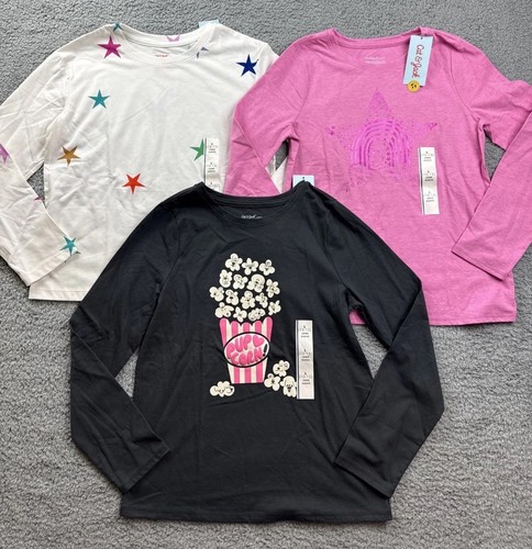 Cat & Jack Girl's Size Large (10-12) Long Sleeve T-Shirt Lot of 3