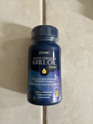 GNC Triple Strength Krill Oil Mini, 60 Softgels