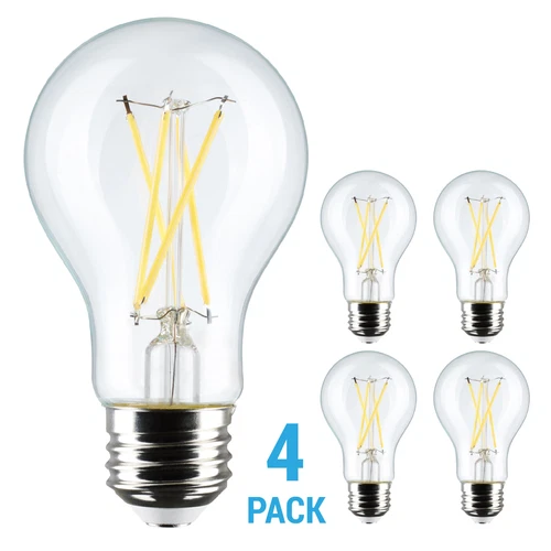 4 Pack 8W =60W Antique A19 LED Filament Victorian Style 2700K Clear E26 Base - Picture 1 of 11