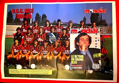 FOOTBALL MONDIAL N°105 de 1988 PLATINI COUPES D'EUROPE + POSTER OGC
