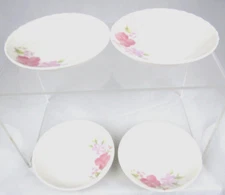 Vintage MANDARIN CHINA Plates Saucer Small Tea Cup Floral Flowers Pink Set of 4
