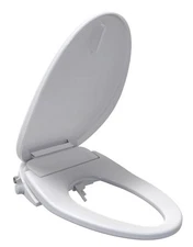 Elongated Bidet Toilet Seat, Non-electric, Slow Close, Dual Nozzle, adjust spray
