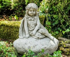 Beautiful Large Garden Ornament Of A Fairy Reclining On A