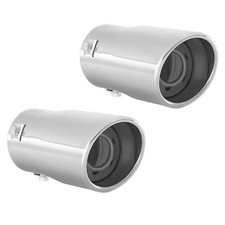 Pack Of 2 Muffler Exhaust Tip Pipe Stainless Steel Chrome Fit 1.75 - 2.25 Inch Pack Of 2 Muffler Exhaust Tip Pipe Stainless Steel Chrome Fit 1.75 - 2.25 Inch
