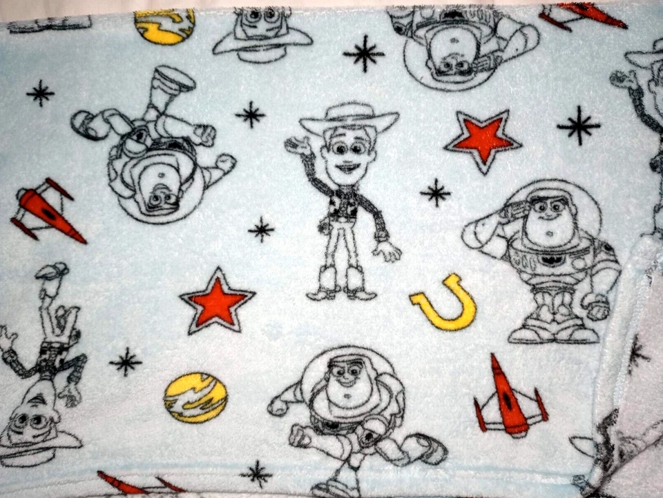 Disney Baby Toy Story Blue Woody Buzz Lightyear Space Fleece Blanket Lovey - Image 3 of 3