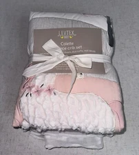Colette NEW 5pc Nursery Crib Bedding Set Quilt Ruffle 2 Sheets Decal Levtex Baby