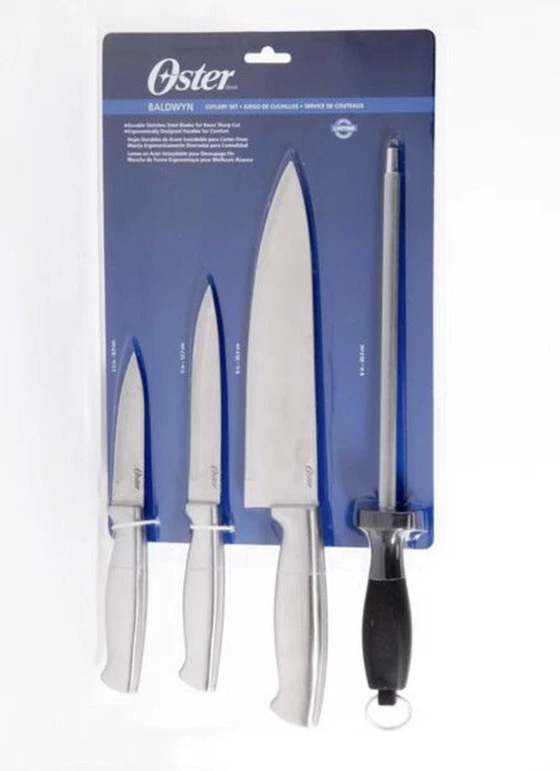 Nuevo..! Juego de cubiertos Oster Baldwyn de 4 piezas cuchillas de acero inoxidable Foto 3 de 4