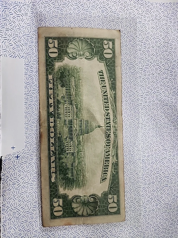 1934 $50 Dollar Bill Federal Reserve Note B11655200 A - Image 2 of 4