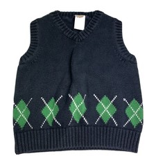 Gymboree Prepstar Pup Argyle Sweater Vest size 12-18 mos Navy Blue Green 2012