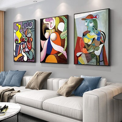 Aesthetic Abstract Canvas Wall Art Large Size 32'' X 24'' X 3 Pieces Modern Art...