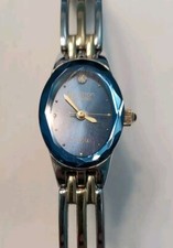 Armitron Diamond Now Gold  Silver Tone Blue Face Women's Watch