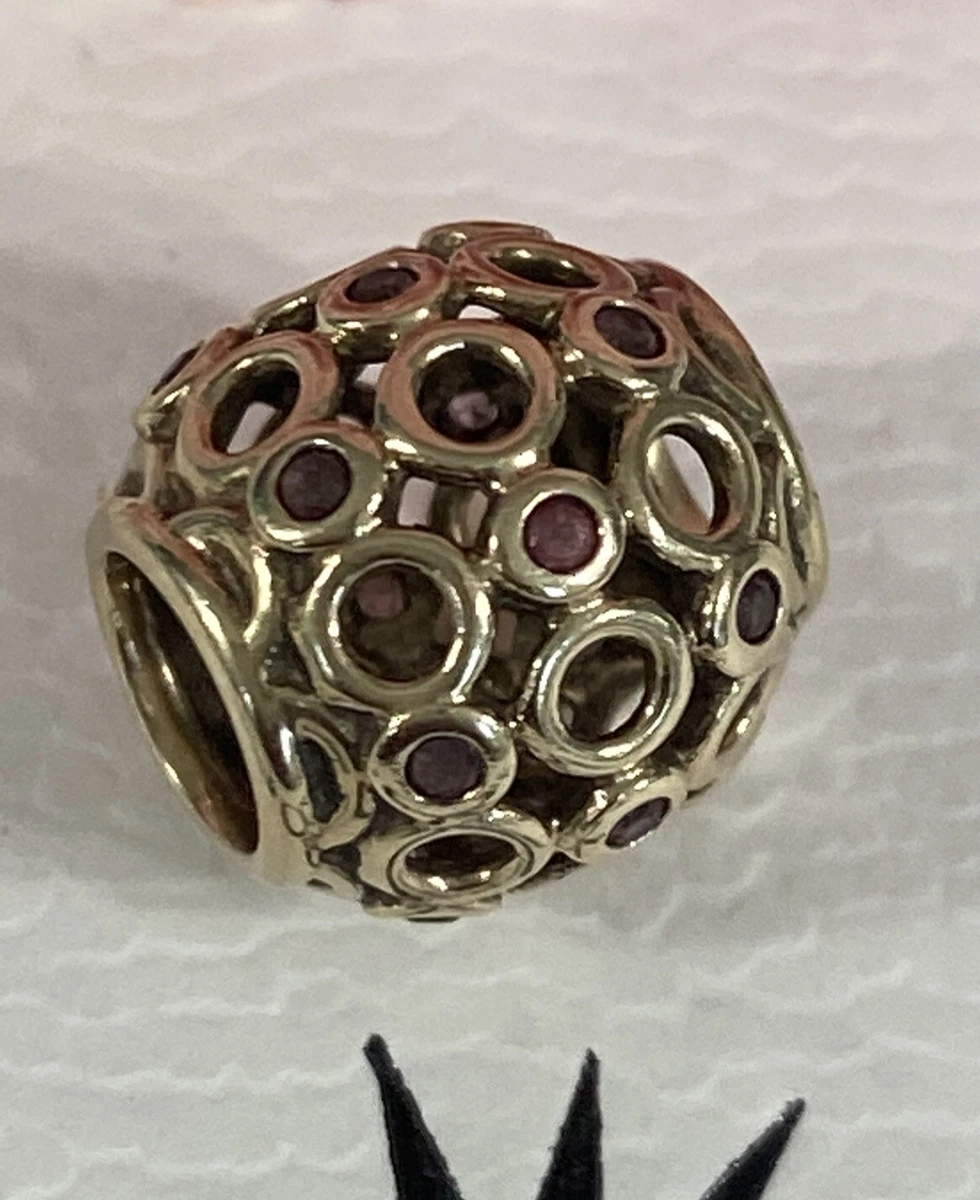 Pandora Celtic Circles Pink Topaz Charm Bead 14k Gold 750811TPK Box Gift Bag