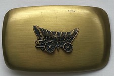 Vintage Covered Wagon Western Cowboy Belt Buckle Made in USA