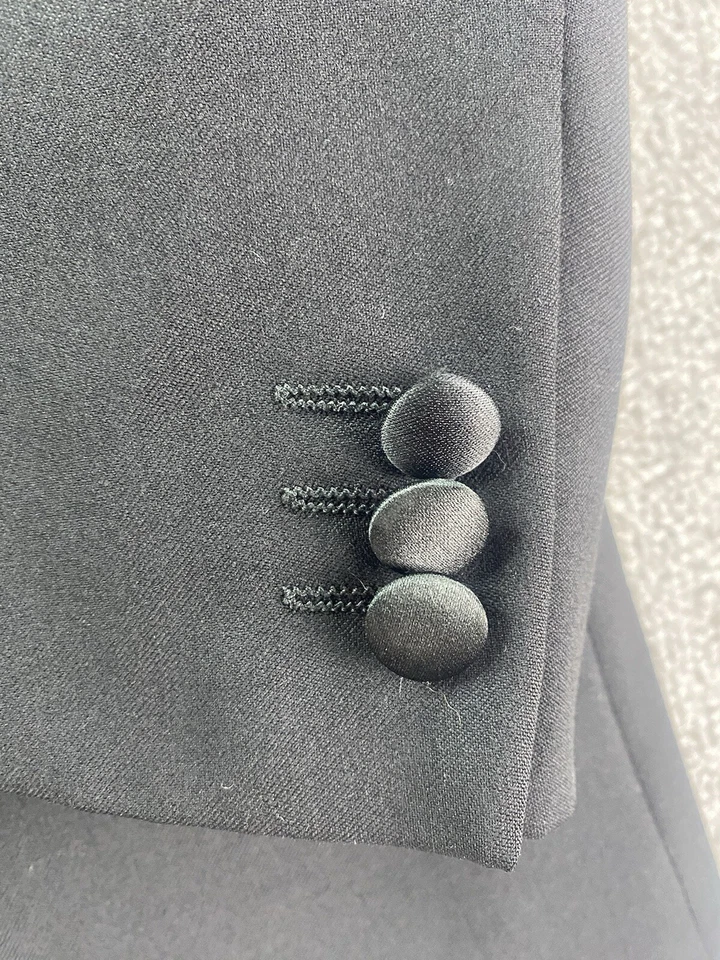 Chaqueta Esmoquin Mani Giorgrio Aarmani 38 R Negra Lana Formal Lujo Diseñador Italia Foto 2 de 4