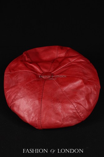 Burgundy GATSBY HAT Real Lambskin 100% Leather Cabbie Newsboy Bakerboy Golf Cap - Picture 3 of 4