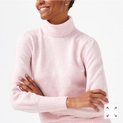 BRAND NEW AUTHENTIC J.CREW PINK PUFF-SLEEVE CASHMERE TURTLENECK SWEATER TOP  XXS | eBay