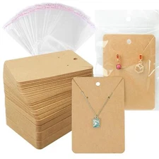 Earring Cards Necklace Display Cards with Bags150 Earring Display Cards 150 Pcs