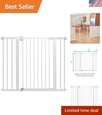 Safe  Stylish 36" Tall Baby Gate - Adjustable, Pressure-Mounted, Easy Locking