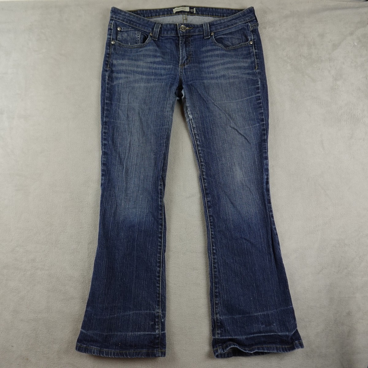 Vintage Anchor Blue Jeans Womens 15 Blue Boot Daisy Whiskers Mid Rise