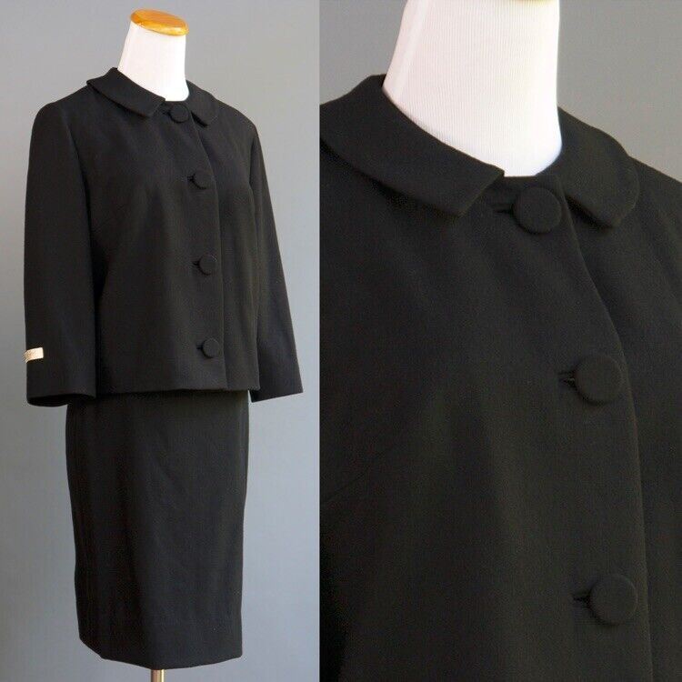 Vtg 60s Pendelton 2p Black Wool Suit Jacket Skirt NOS Vtg 60s Pendelton 2p Black Wool Suit Jacket Skirt NOS