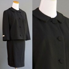 Vtg 60s Pendelton 2p Black Wool Suit Jacket Skirt NOS Original Tags Never Worn S