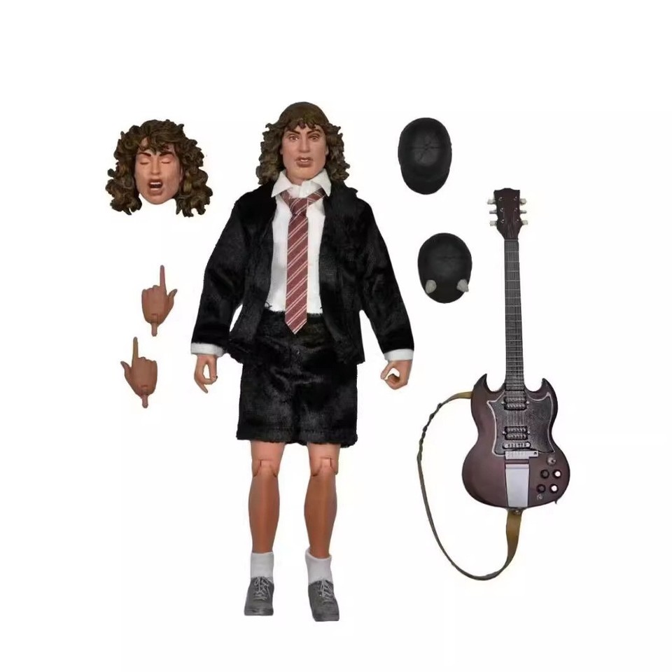 Lead Guitarist Angus Young PVC Toy Gift Boxed Collectible Statue Action