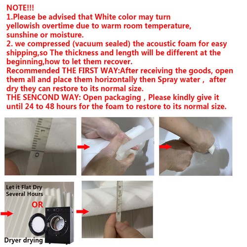 12PCS DIY Studio Acoustic Foam Sound Absorbtion Proofing Panels Soundproof Tiles - Foto 2 di 11