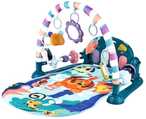 Spieldecke mit Spielbogen Baby Gym Spielmatte Krabbeldecke Erlebnisdecke Blau - Bild 14 von 22