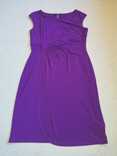 Womens Dress-CHAPS RALPH LAUREN-purple stretch knit boat neck Classic Capsule-L