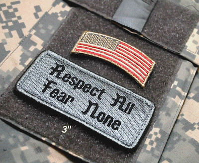JOINT SP OPS TASK FORCE JSOTF-A vêlkrö 2-PC: US FLAG + RESPECT ALL - FEAR NONE