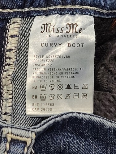 Miss Me Jeans Womens 26x26 Boot Cut Mid Rise Embellished Western Cowgirlcore - Picture 11 of 15