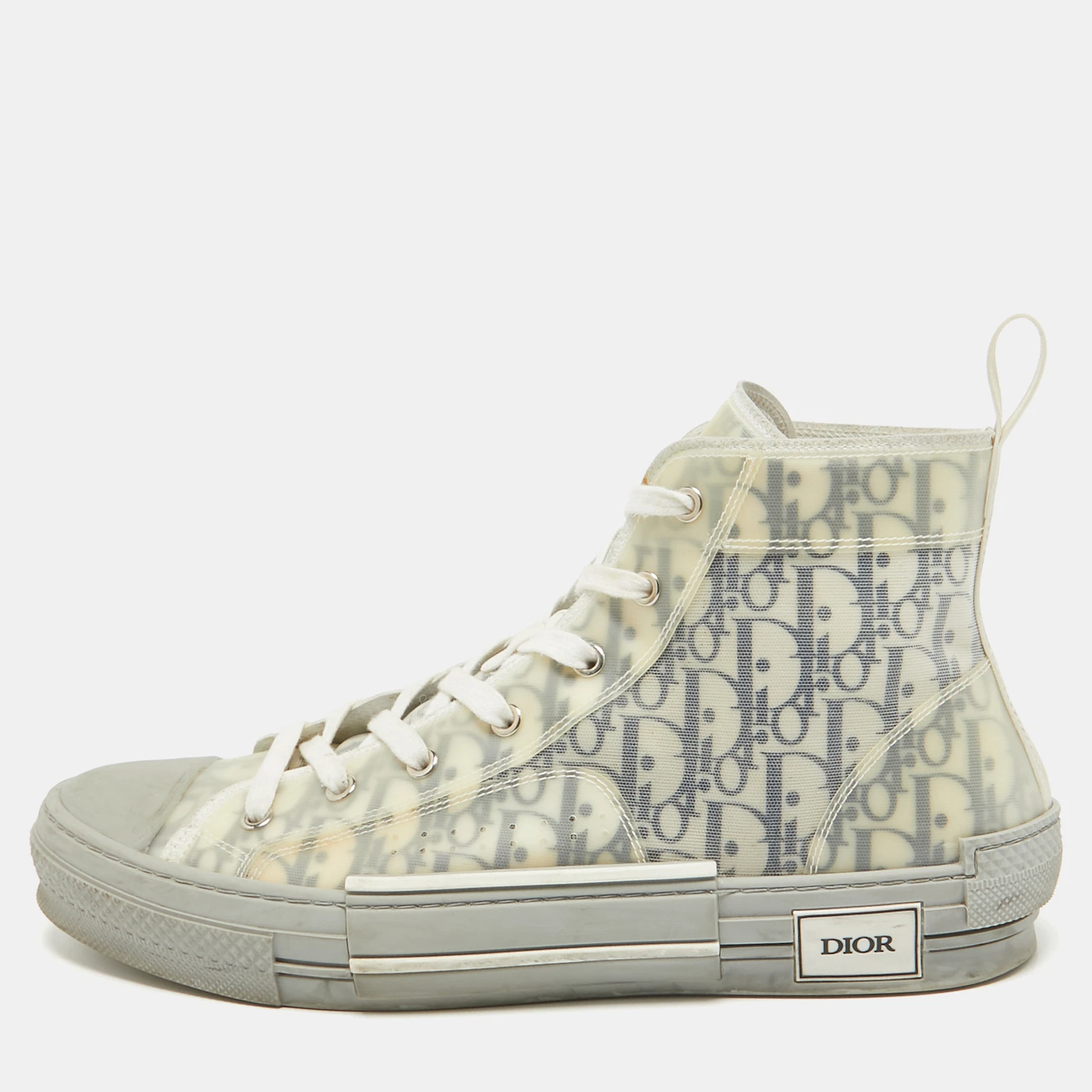 Baskets montantes Dior gris maille et caoutchouc B23 taille 45