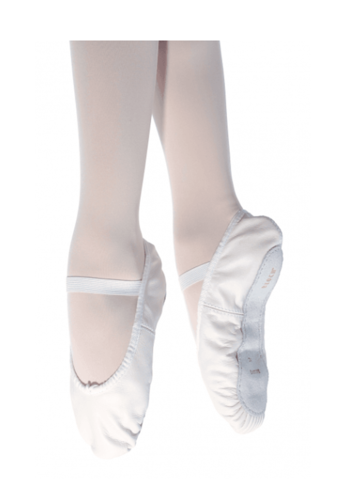 Girls White Leather Ballet Shoe BLOCH Arise Full Sole Leather Ballet
