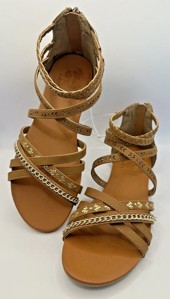 Women Jellypop Musique Sandal Shoe 6M Brown Strappy Boho Embellished Gypsy - Image 2 of 4