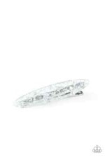 Paparazzi Hair Clip - Confetti Couture - Silver- Acrylic