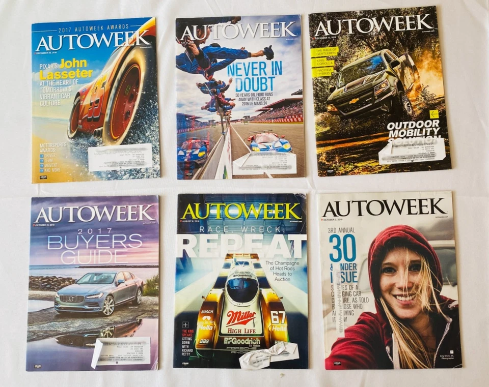 Vintage Autoweek Magazine Lot of 12 Year 2016 Chevy Ford McQueen Nissan GTR - Image 4 of 4