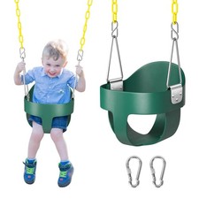 DECORLIFE Toddler Swing, Baby Swing Outdoor  High Back Full Bucket Swing Set,...