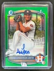 2025 Bowman Chrome Anderson Brito Auto 1st Prospect Green Refractor #/99 Astros