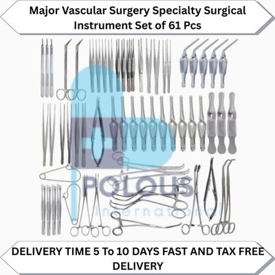 Major Vascular Surgery Specialty Surgical Instrument Set of 61 Pcs