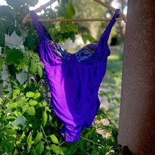 Vintage 90s purple one piece swimsuit