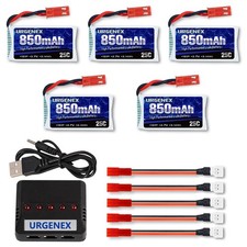 Rechargeable 3.7V 850mAh Lipo Battery with JST Plug for RC Quadcopter Drones