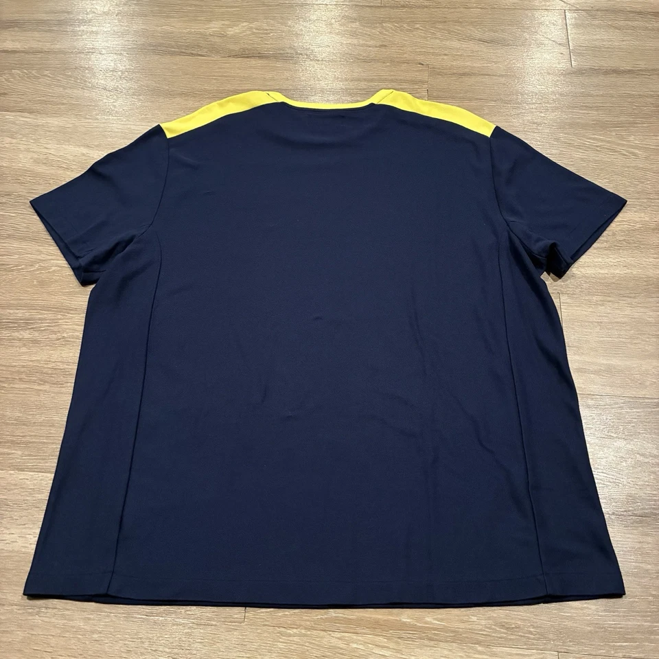 Camiseta Polo Ralph Lauren Para Hombre Amarillo Azul Marino Talla 2XL XXL Gestión de la Humedad De Colección Foto 3 de 4