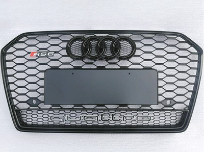For Audi A6 C7 RS6 S6 Front Honeycomb Grill Grille Black 2016 2017-2018