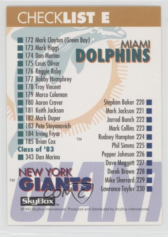 1993 Skybox Impact Checklist E #357 11pj