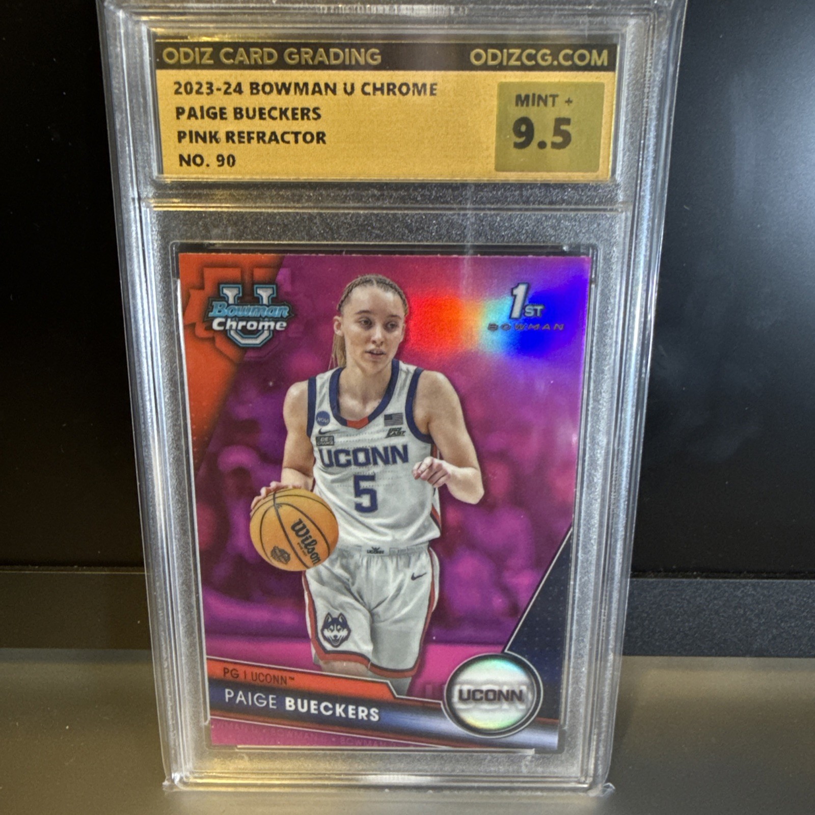 Paige Bueckers 2023-24 Bowman Chrome U 1st Bowman Pink Refractor #90