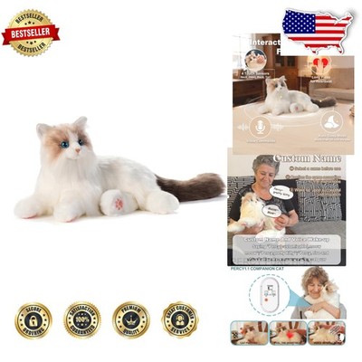 Weighted Cat Plush Toy Voice Response Realistic Heartbeat Handmade Gift