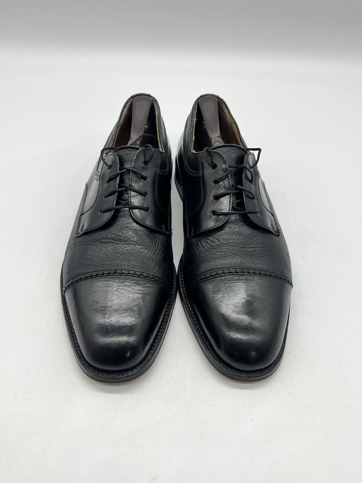 Mezlan Napoli Men’s Size 10.5M Black Leather Cap Toe Lace Up Oxford Shoes.