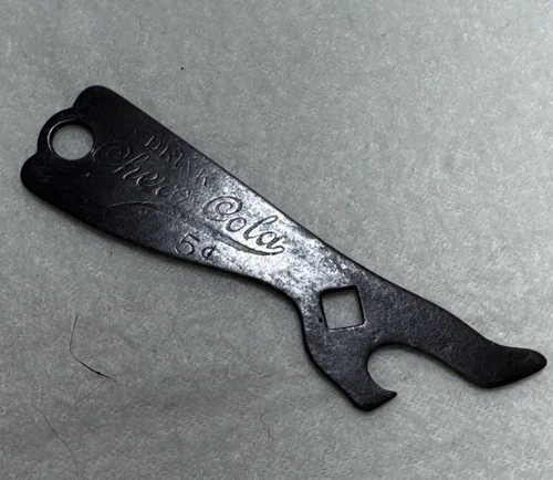 Rare Vintage Advertising CHERRY COLA Bottle Opener Lady Leg 5 Cent